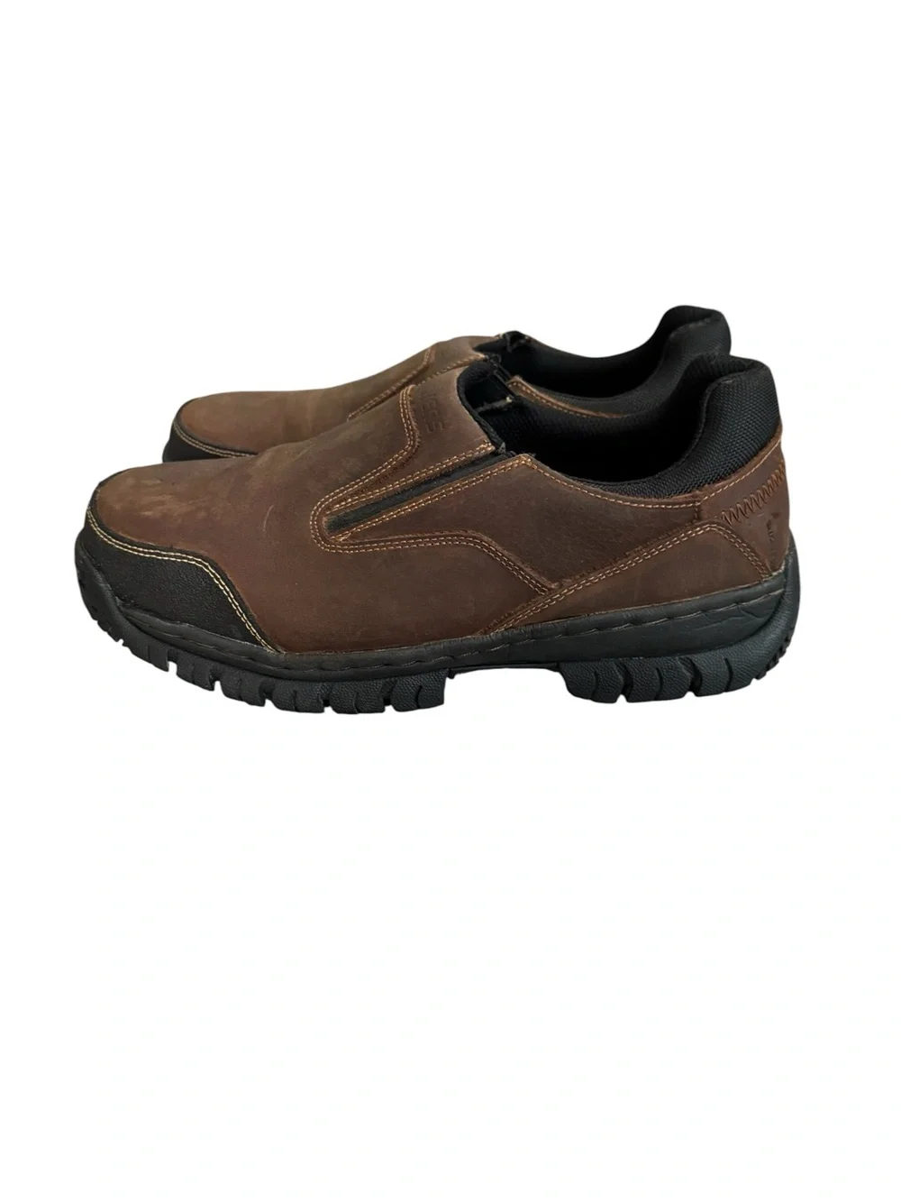 Skechers steel toe  Brown Slip-On Shoes size 9.5